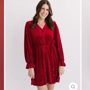 JODIFL VENA VELVET LONG SLEEVE DRESS